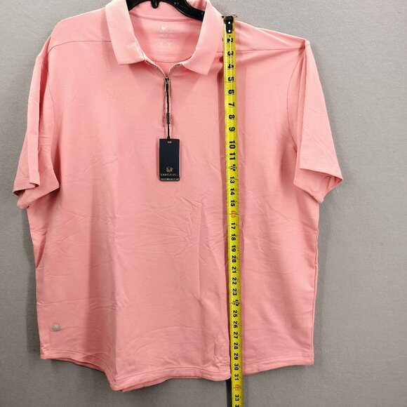 Van Camel Men's Peach Cotton Flex Polo Shirt 1/4 Zip 3XL LUX  Breathable Casual - Picture 5 of 7